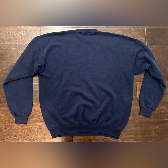 Vintage Men’s Disney’s Little Mermaid Sebastian Logo Blue Fleece Sweatshirt- XL - Picture 7 of 8